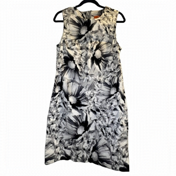 Joe Fresh Women’s Dress 8 Black White Floral Sleeveless - Picture 1 of 10